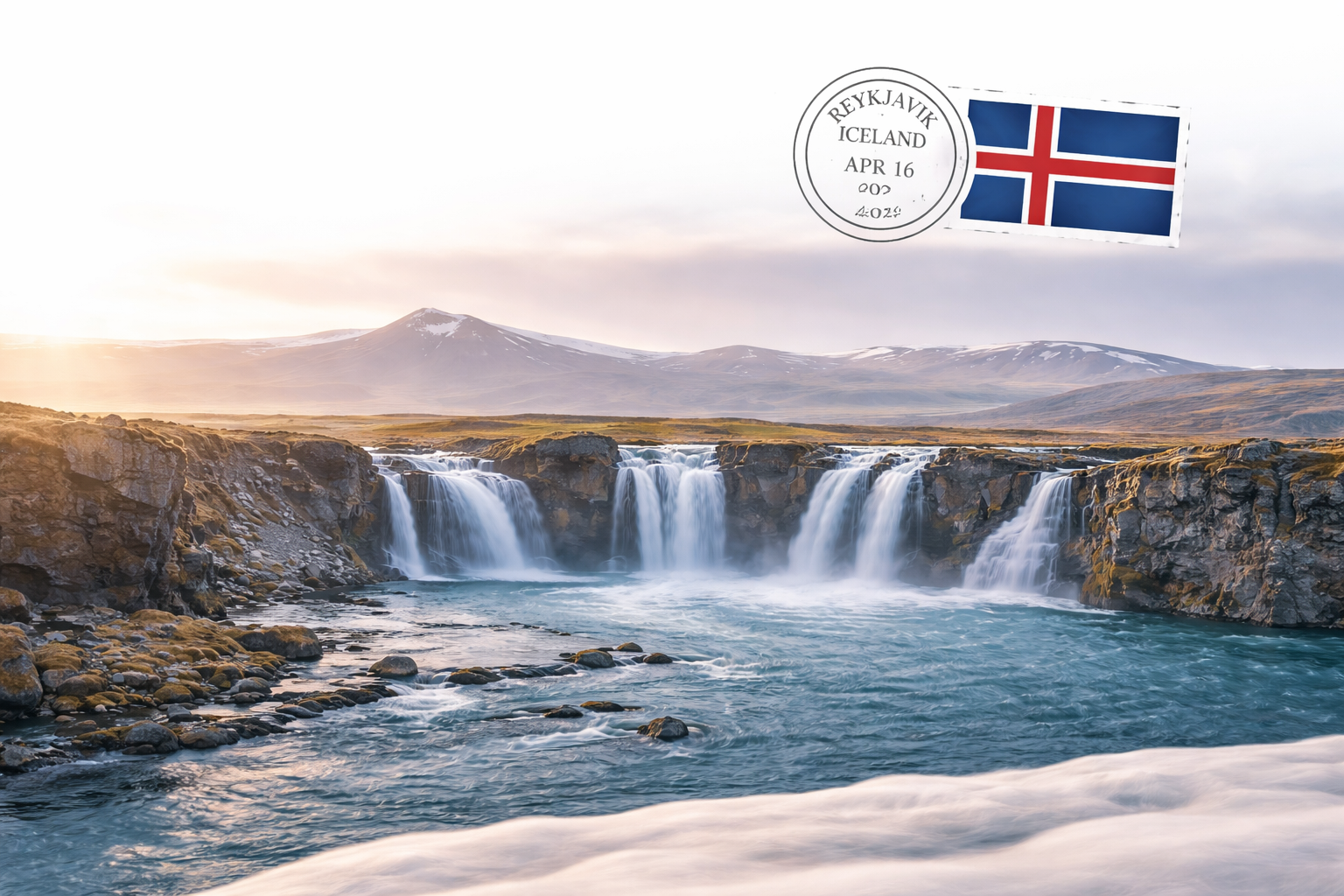 Iceland's dramatic volcanic landscape with glaciers and mountains