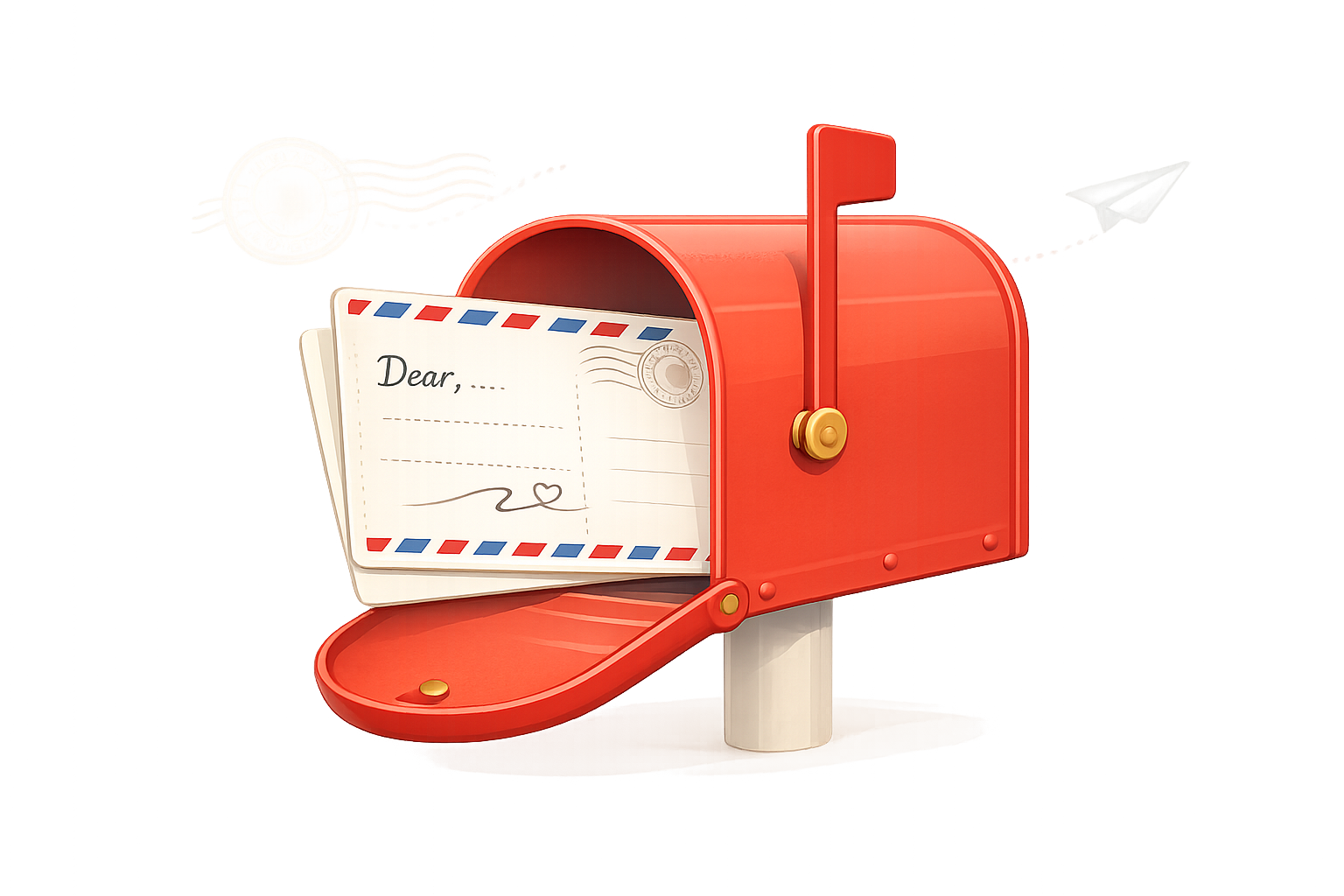 Hand posting a letter into a red ÍSLAND mailbox in Iceland